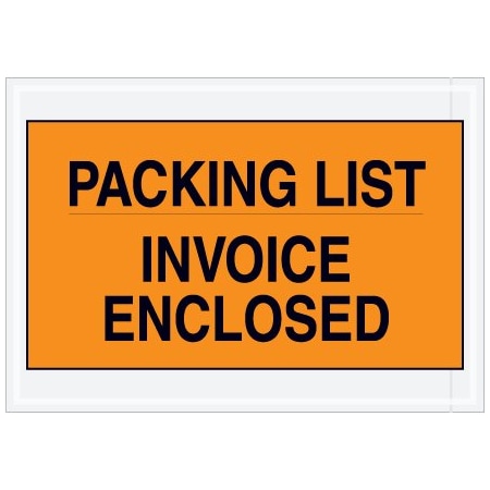 Bsc Preferred 7 x 10'' Orange ''Packing List/Invoice Enclosed'' Envelopes, 1000PK PL419
